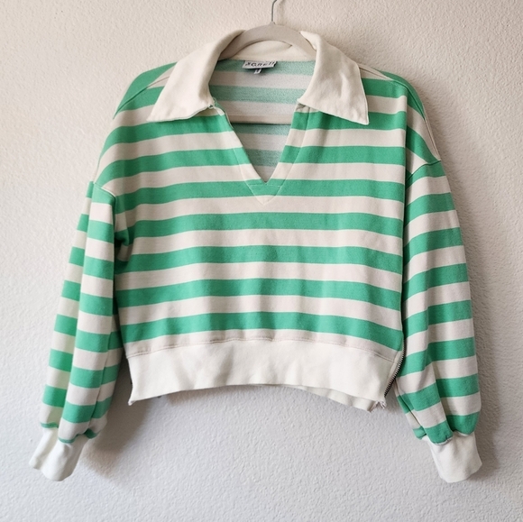 The GREii Striped Polo Sweatshirt S - Picture 1 of 6
